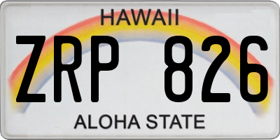 HI license plate ZRP826
