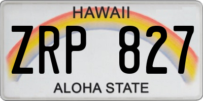 HI license plate ZRP827