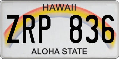 HI license plate ZRP836