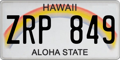 HI license plate ZRP849