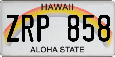 HI license plate ZRP858