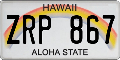 HI license plate ZRP867