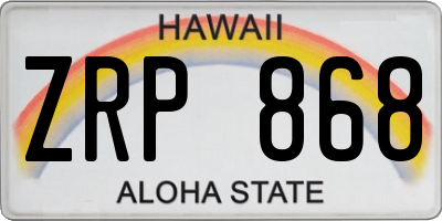 HI license plate ZRP868