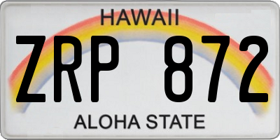 HI license plate ZRP872