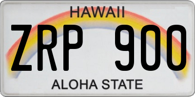 HI license plate ZRP900