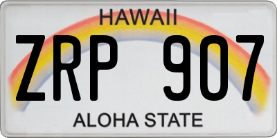 HI license plate ZRP907