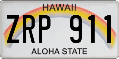 HI license plate ZRP911