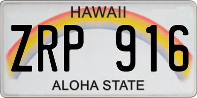 HI license plate ZRP916