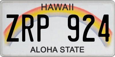 HI license plate ZRP924