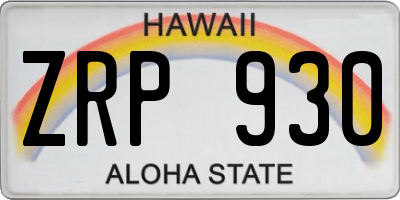 HI license plate ZRP930