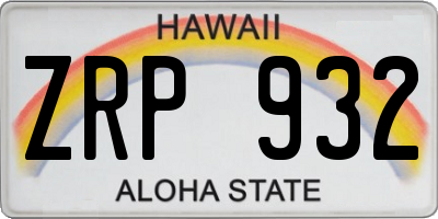 HI license plate ZRP932