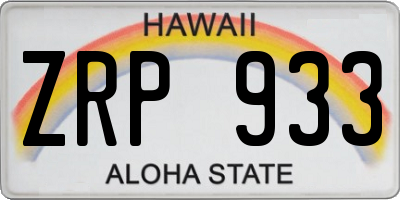 HI license plate ZRP933