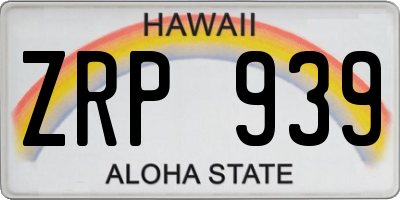 HI license plate ZRP939