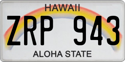HI license plate ZRP943