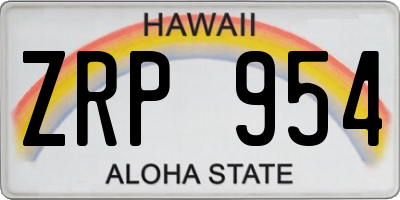 HI license plate ZRP954