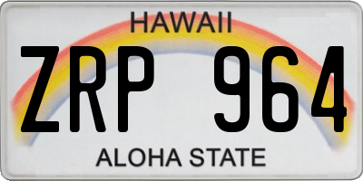 HI license plate ZRP964