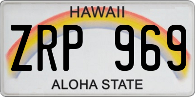 HI license plate ZRP969