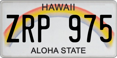 HI license plate ZRP975