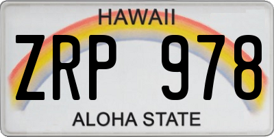 HI license plate ZRP978