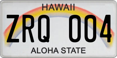 HI license plate ZRQ004