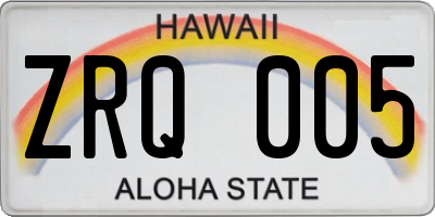 HI license plate ZRQ005
