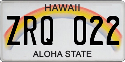 HI license plate ZRQ022