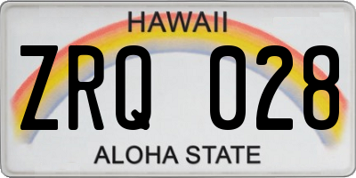 HI license plate ZRQ028