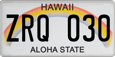 HI license plate ZRQ030