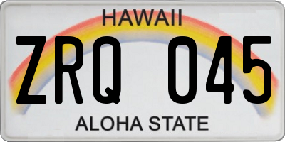 HI license plate ZRQ045