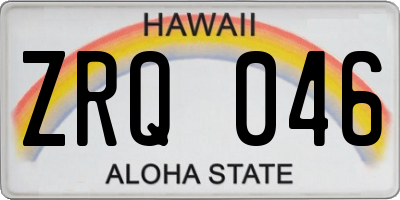 HI license plate ZRQ046