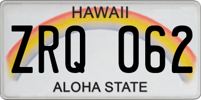 HI license plate ZRQ062