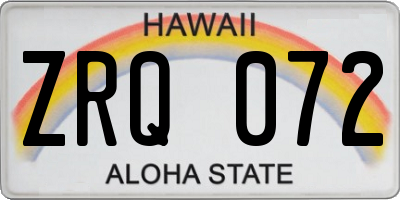 HI license plate ZRQ072