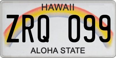 HI license plate ZRQ099