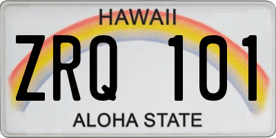 HI license plate ZRQ101