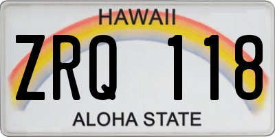 HI license plate ZRQ118