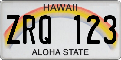 HI license plate ZRQ123