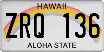 HI license plate ZRQ136