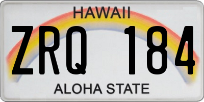 HI license plate ZRQ184