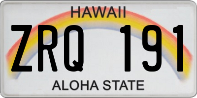 HI license plate ZRQ191