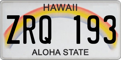 HI license plate ZRQ193