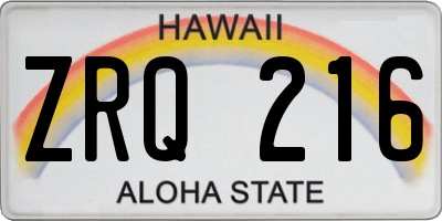 HI license plate ZRQ216