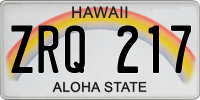 HI license plate ZRQ217