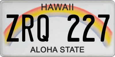 HI license plate ZRQ227