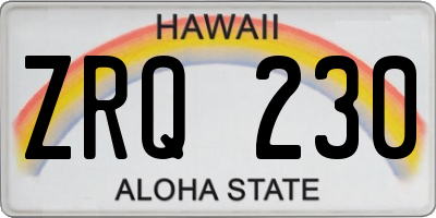 HI license plate ZRQ230