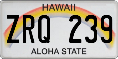 HI license plate ZRQ239