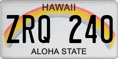 HI license plate ZRQ240