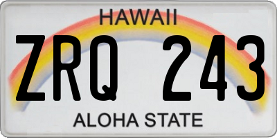HI license plate ZRQ243