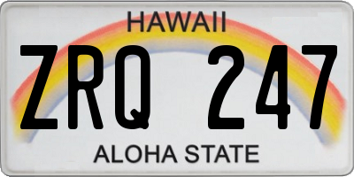 HI license plate ZRQ247
