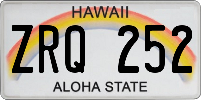 HI license plate ZRQ252
