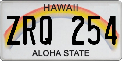 HI license plate ZRQ254